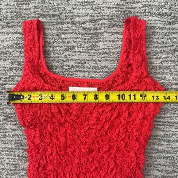 New Mara Hoffman Sloan Popcorn Midi Dress Red XS - Picture 7 of 15